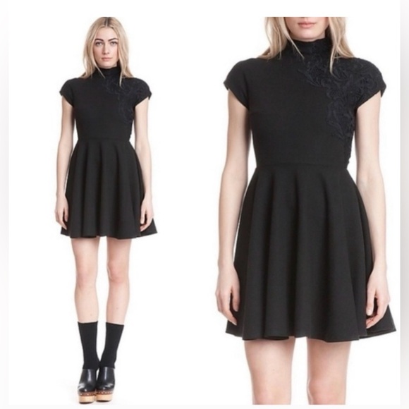 Anthropologie Plenty By Tracy Reese Black Sleeveless Mini Dress with Lace Detail - Picture 15 of 16